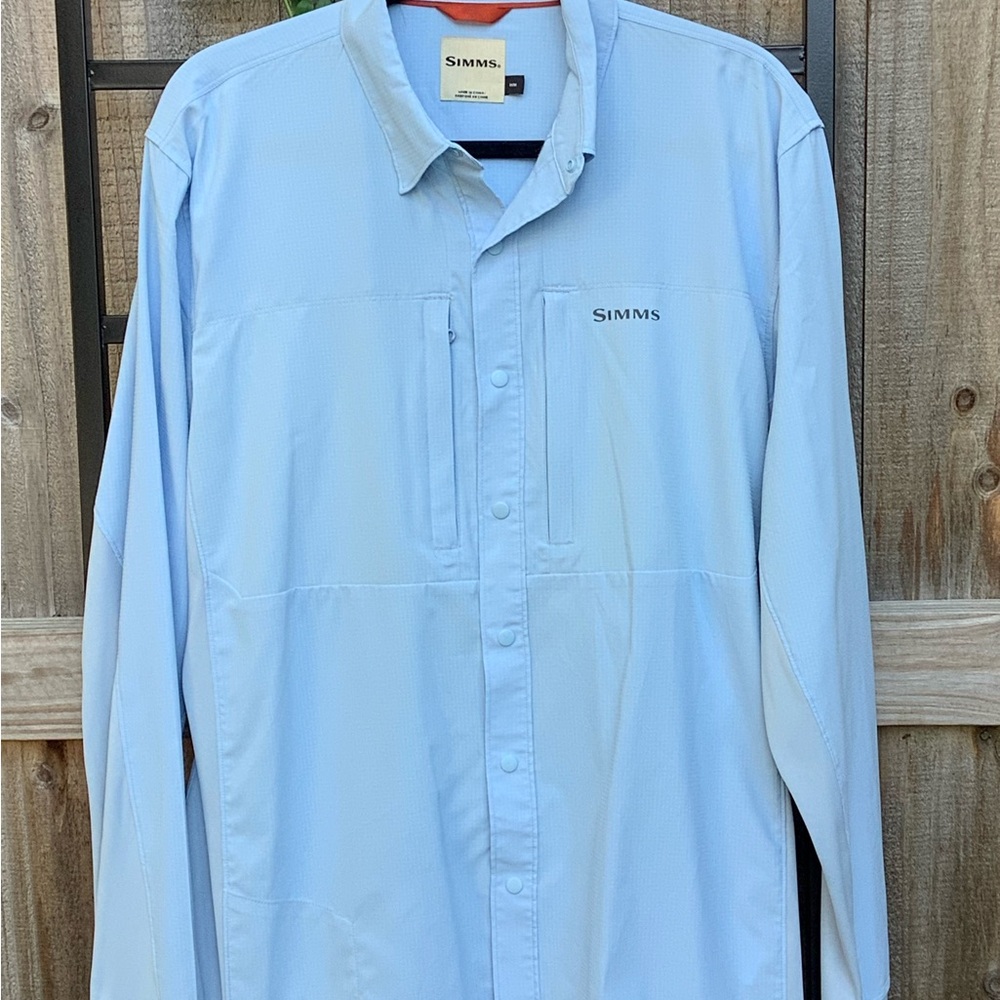 Simms Blue Casual Snap Front Shirt